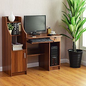 Costway Home Computer Study Workstation Desk w/ Bookshelf $85.95 + Free Shipping