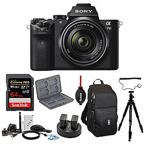 Sony  a7II Mirrorless Digital Camera with 28-70mm Lens and Accessory Bundle $998 and free shipping