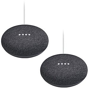 2-Pack Google Home Mini Smart Speakers (Charcoal or Chalk) $35 + Free S&H (Facebook Required)
