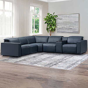Blythe Power Reclining Leather Sectional with Power Headrests $2699.99