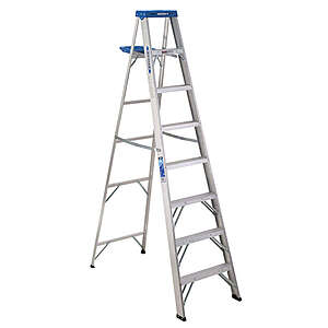 Werner 8 ft. H X 24.5 in. W Aluminum Step Ladder Type I 250 lb. capacity - $59.99