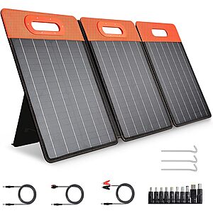 Amazon.com : GOLABS SF60 Portable Solar Panel, Monocrystalline Solar Charger with Adjustable Kickstand, Type C, DC 18V, QC3.0 USB Ports for Power $50