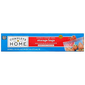 Complete Home storage bags, 3 boxes for $2.51 with coupon (buy 1 get 2 free), snack, sandwich, quart or gallon, Walgreen's