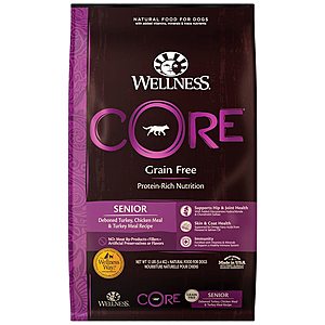 Wellness Core Natural Grain Free Dry Senior Dog Food: 12lb bag- Amazon.com - $18.92