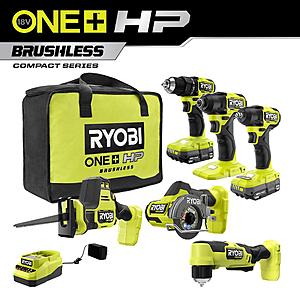 ONE+ HP 18V Compact Brushless Cordless Combo Kit (6-Tool) with (2) 1.5 Ah Batteries, Charger, and Bag  -$399 at HomeDepot.com w/ free shipping