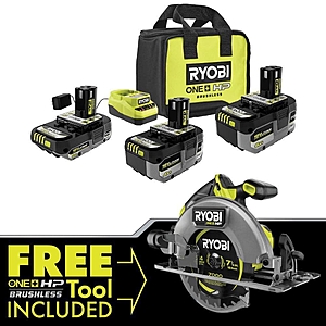 Ryobi ONE+ HP 18V 6.0 Ah + 4.0 Ah + 2.0 Ah Battery Kit w/ Free Ryobi HP 18V Tool $199 + Free Shipping