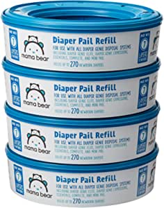 Prime Members: 4-Pk 270-Ct (1080 total) Mama Bear Diaper Pail Refills for Diaper Genie Pails $14.6