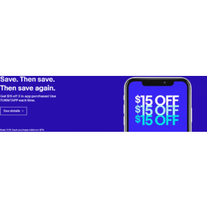 Targeted. Ebay $15 off $75 for 3 app purchases. YMMV.