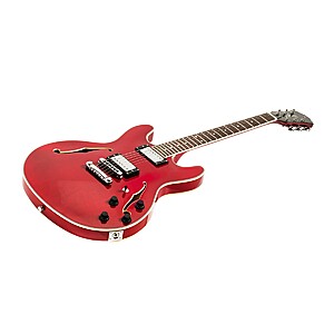 Indio by Monoprice Boardwalk Semi-Hollow Body Electric Guitar with Gig Bag, Red for $139.99 shipped