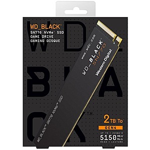 2TB Western Digital WD_BLACK SN770 NVMe Gen4 SSD @newegg $110