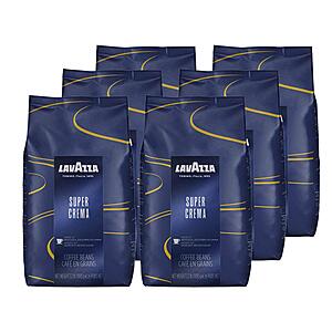 6-Pack 2.2-Lb Lavazza Whole Bean Coffee Blend (Super Crema) $67.80 w/ Subscribe & Save + Free S/H