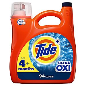 $14 w/ S&S: Tide Ultra Oxi Liquid Laundry Detergent HE Compatible, 94 Loads, 132 fl oz + $2.60 promotional credit