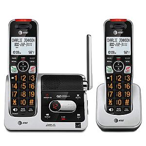 $40: AT&T BL102-2 DECT 6.0 2-Handset Cordless Phone for Home with Answering Machine