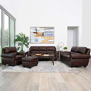 Costco Members: 4-Piece Austin Top Grain Leather Living Room Set $3000 + Free Delivery