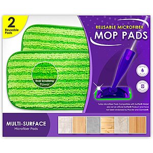 Reusable Swiffer Mop Pads for Wet Jet or Sweeper Mops - 2 Pack $9.71