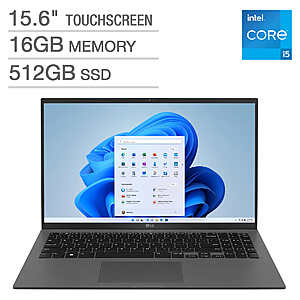 LG Gram Laptop: 15.6" FHD Touch, 15-1240P, 16GB RAM, 512GB SSD $699