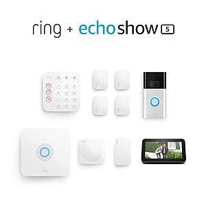 Ring Alarm 8-Piece, Doorbell & Echo Show 5 (2nd gen) $339.99 + Free Prime Shipping