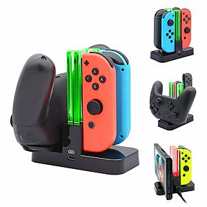 FastSnail Nintendo Switch Joy-Con & Pro Controller Charger $8.25