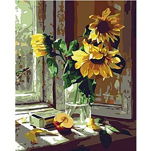DIY Oil Painting - Paint By Numbers Kits For Adults, Warm Sunflower - 16x20 inch - $7.43 @ Amazon