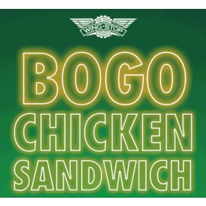 Wingstop - 2 for 1 Chicken Sandwich - Valid only 11/9/22 $5.49