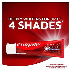 3-Pack 3.2-Oz Colgate Optic White Advanced Teeth Whitening Toothpaste with Fluoride (Sparkling White) $7.32 w/ S&S + Free S&H w/ Prime or $25+