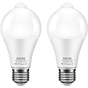 2-Pack Govee 12W LED Light Bulb w/ Motion Sensor (6500K, A19) $8 + Free Shipping w/ Prime or Orders $25+