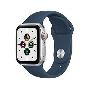 40mm Apple Watch SE GPS + Cellular w/ Abyss Blue Sport Band (1st Gen, Silver) $199 + Free Shipping