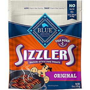 6-Oz Blue Buffalo Sizzlers with Real Pork Bacon-Style Dog Treats $2.74 + Free Shipping w/ Amazon Prime or Orders $25+