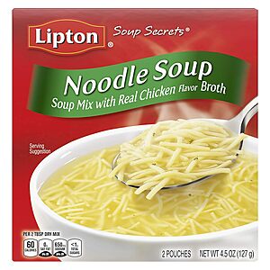 12-Pack 4.5-oz Lipton Soup Secrets Instant Soup Mix (Noodle Soup) $10.75