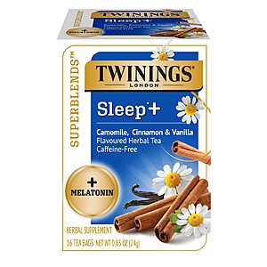 96-Count Twinings Superblends Sleep + Melatonin Herbal Tea (Camomile, Cinnamon & Vanilla) $17.51 w/ S&S + Free Shipping w/ Prime or on $35+