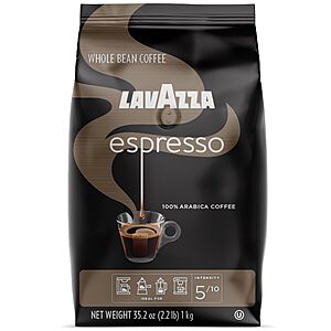 Lavazza Espresso Italiano Whole Bean Coffee Blend (Medium Roast) $9.74 w/S&S + Free Shipping w/ Prime or on $35+