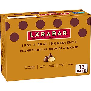 Larabar Peanut Butter Chocolate Chip: 12-Count $7.39, 16-Count $9.74 w/ S&S + Free Shipping w/ Prime or on $35+