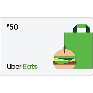 $50 Uber Eats eGift Card (Digital Delivery) $45 via GameStop