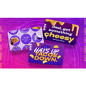 Taco Bell eGift Cards: Purchase $50+ in Dad/Grad Styles, Get 15% Off (Up to $75 Max Discount; Thru 6/22)