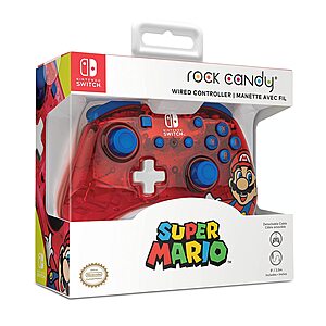 Rock Candy Wired Gaming Switch Pro Controller (Mario) $10.36
