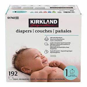 Kirkland Signature Diapers Sizes 1-6 $9.50 off beginning 9/28 through 10/23 at Costco