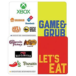 Select $50 Choice eGift Card: Game and Grub, Pack & Go, Cheers to You & More + $5 Target Gift Card (Email Delivery) for $50 via Target