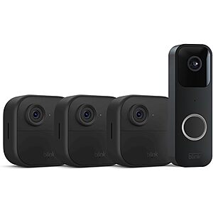 Amazon Prime Members: Blink Video Doorbell (Sync Module 2) + 3x Blink Outdoor 4 Wire Free HD Smart Security Camera (4th Gen/Black) $164.98 + Free Shipping via Amazon