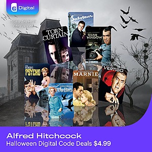 Gruv Digital 4K UHD/HD Film Sale: 25% Off Coupon: Alfred Hitchcock Films, Halloween Horror Films, Family Halloween Films From $3.74 AC & Many More