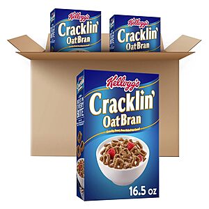 Kellogg's Cracklin' Oat Bran Breakfast Cereal-Pack of 3, 16.5 Oz. Boxes-$9.75 AC-Amazon