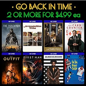 Go Back in Time Digital Films (4K/HD): 2 for $9.98: The Fabelmans, Mrs. Harris Goes to Paris, The Outfit, Armageddon Time, Promsing Young Woman, Phantom Thread & More via FanFlix