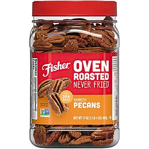 $9.98 /w S&S: Fisher Snack Oven Roasted Never Fried Mammoth Pecans, 17 Ounces