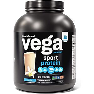 Additional 40% Savings on Vega Protein Powders: 65.8-Oz Vega Sport Premium Plant Based Protein Powder (Vanilla) & More from $46.18 w/ S&S + Free Shipping