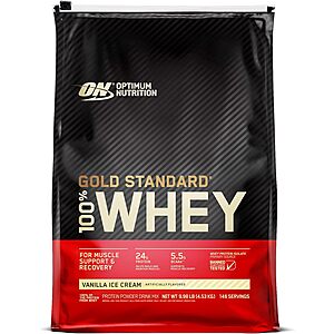 Select Accounts: 10 lb Optimum Nutrition Gold 100% Whey Protein (Vanilla Ice Cream) $77.55 & More w/ Subscribe & Save + Free S/H
