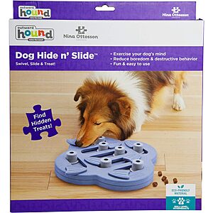 Outward Hound Hide N' Slide Interactive Dog Treat Feeding Puzzle (Tan or Purple) $6.80