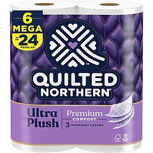 [S&S] $5.59: Quilted Northern Ultra Plush Mega Roll Toilet Paper, 6-Count @ Amazon