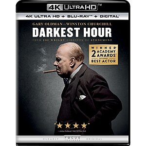 Darkest Hour (2018) (4K UHD + Blu-ray + Digital) $10