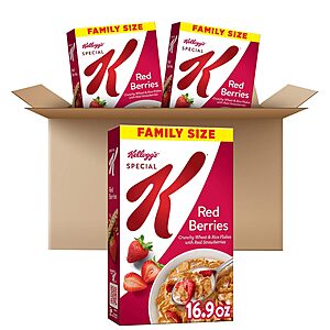 [S&S] $6.58: 3-Boxes 16.9 Oz Kellogg's Special K Cold Breakfast Cereal (Red Berries)