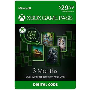 Xbox Game Pass Membership (Digital Code): 3-Months + Bonus 3-Months $30