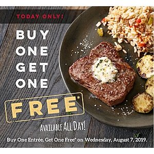 Ruby Tuesday Restaurant: Printable Coupon for Buy One Adult Entree & Get One Free (Valid 8/7 Only)